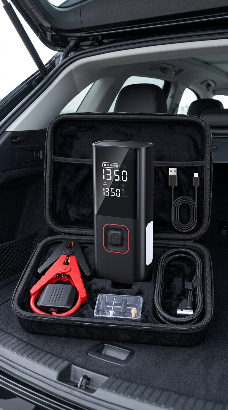 Pro 5000A Jump Starter & 160 PSI Digital Tire Inflator (4-in-1 Kit)